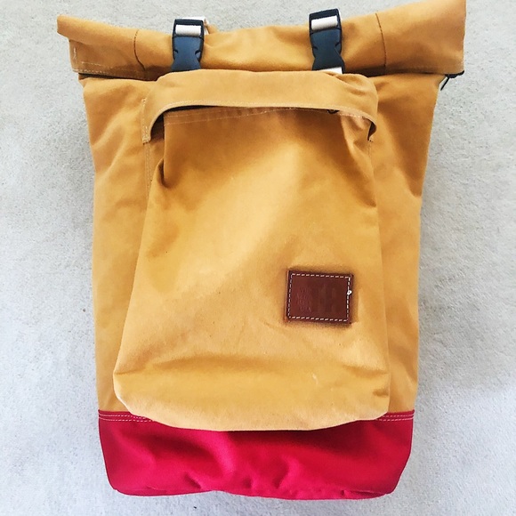 Handbags - Tim Adams Roll Top Backpack Yellow & Red